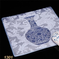 Blue and white mouse pad