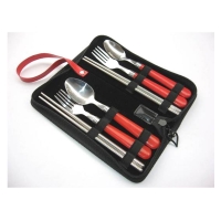 Travel fork, spoon, and chopsticks set of six pieces